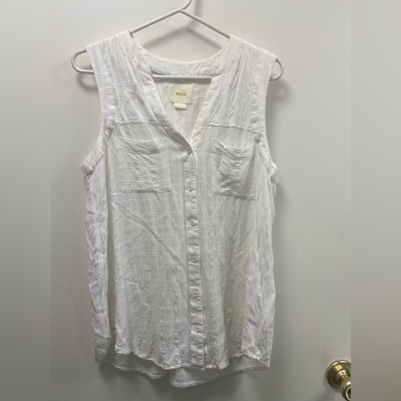 Anthropologie Maeve white tank top women’s size large - Picture 1 of 8